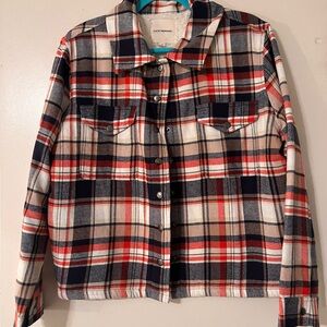 Lucky Brand Women's Plaid Jacket - Red and Blue size Medium M
